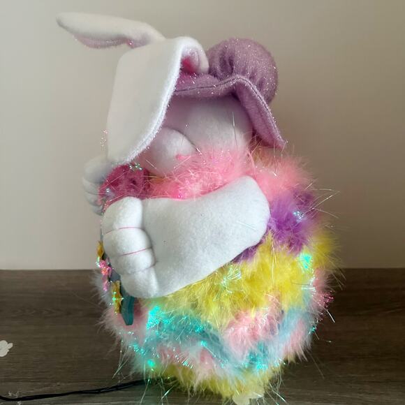 Vintage Multicolor Fiber Optic Easter Bunny Rabbit w/ Sign Tested WORKS EUC - Picture 6 of 8